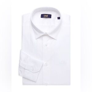 Cavalli Class By Roberto Cavalli White Button Down Shirt Size 16 Slim-fit (A-4)